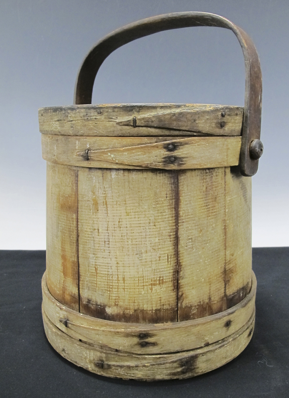 Antique 19th c Primitive Shaker Painted Pine FirkinSugar/Mincemeat